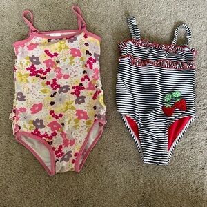 Pink Floral Girls' One-Piece Swimsuit - Kids Swim 12 & 18months